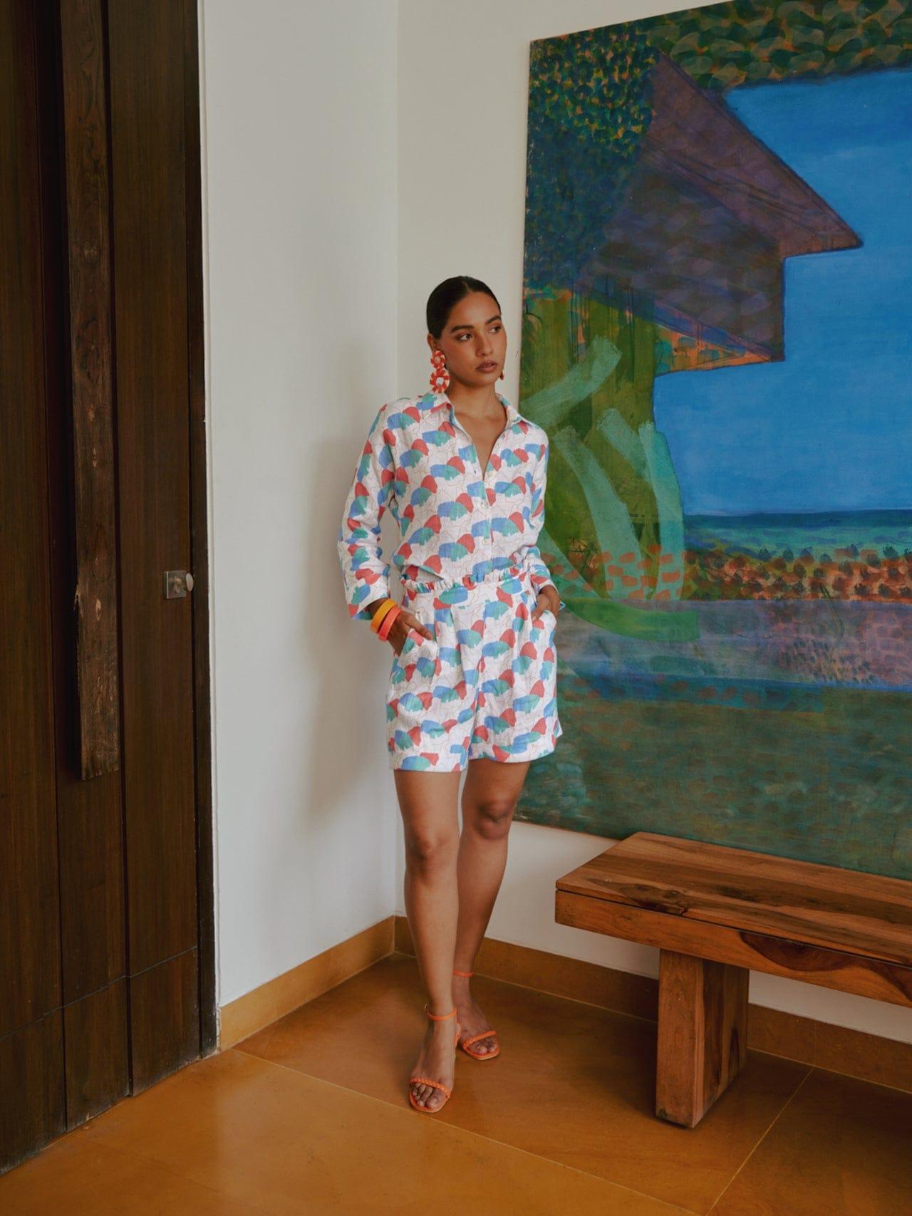faraway floral printed shirt and shorts co-ord set, a product by tara and i