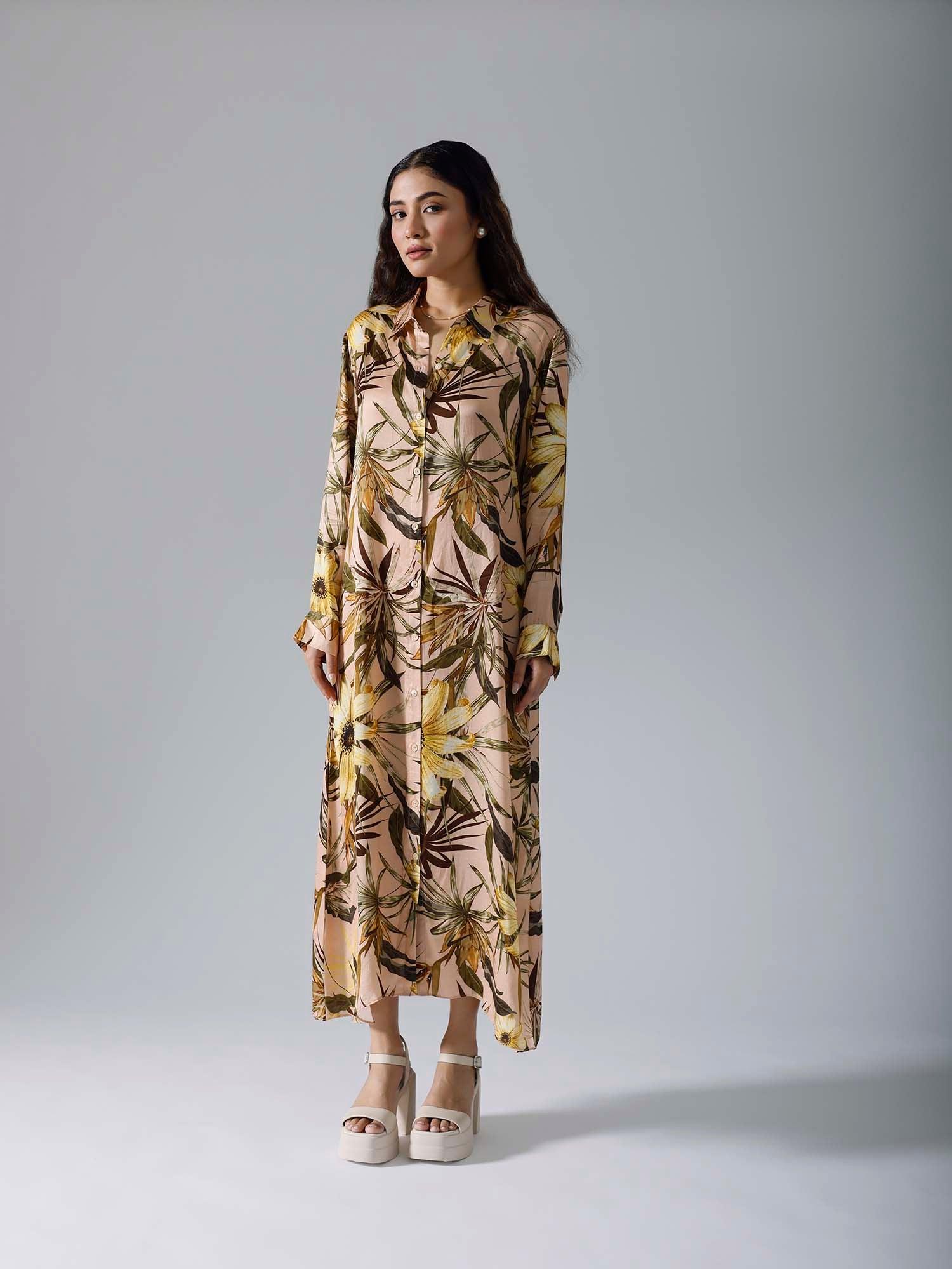Floral Peach Long Dress, a product by KLAD