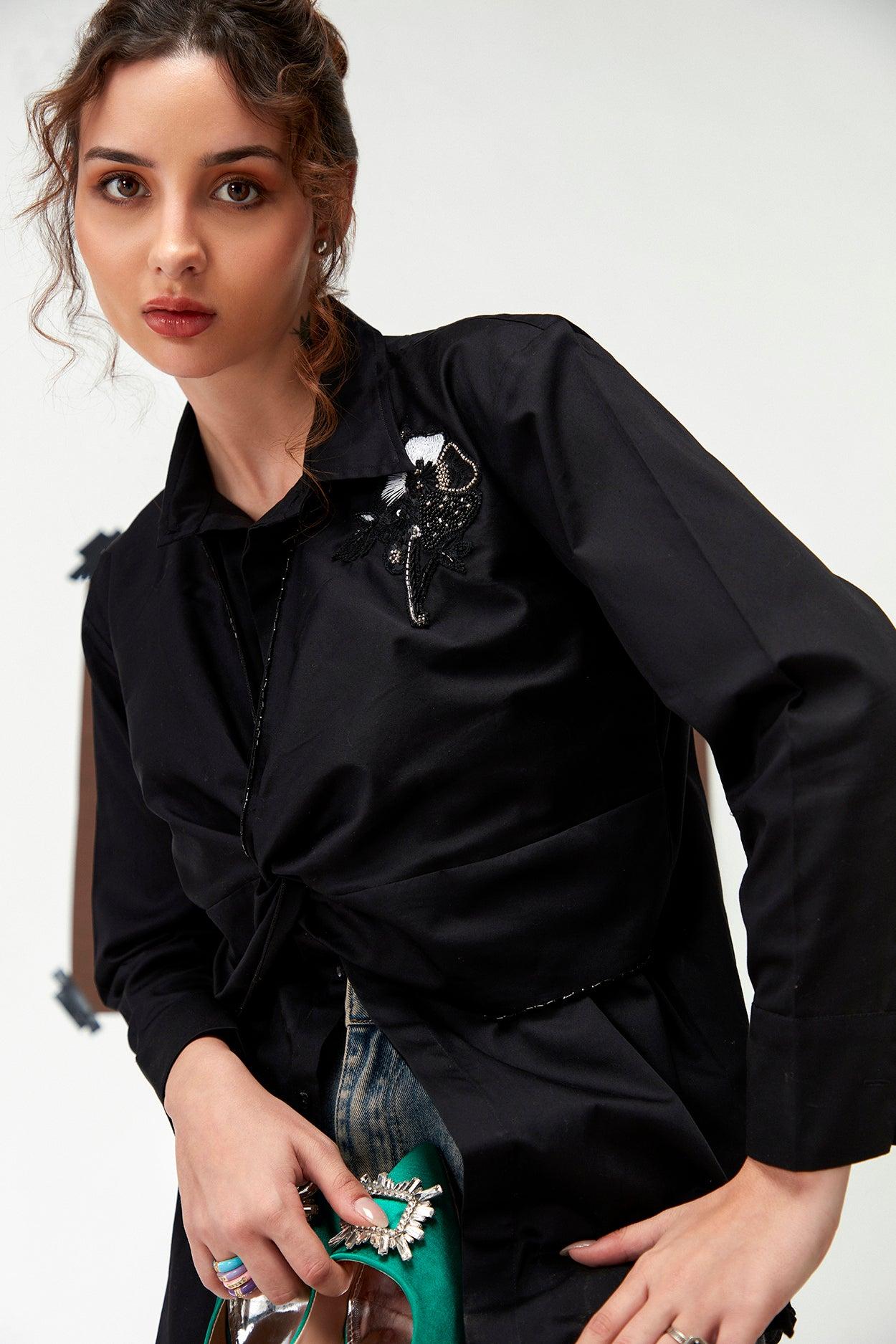 Bistre twisted shirt, a product by Zilaire 